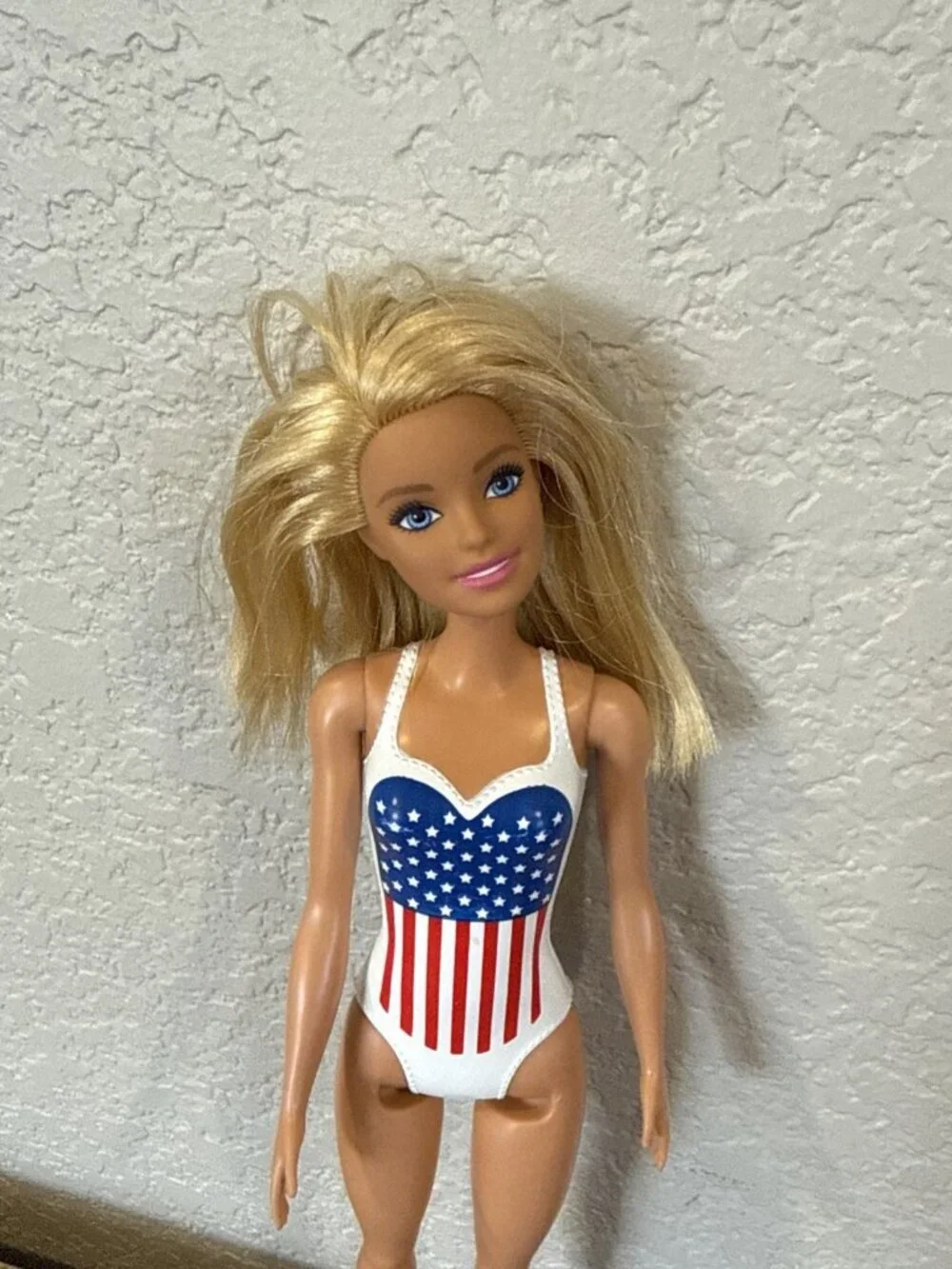 Mattel Barbie Olympic Swimmer USA Swim Team American Flag Swimsuit Doll